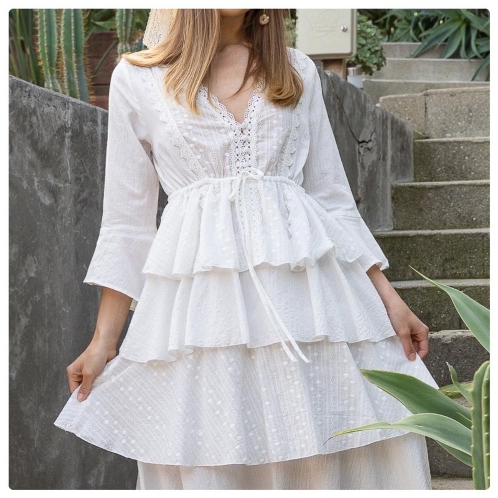 Magnolia Blooms Tiered Wedding Dress - Picture 2 of 12